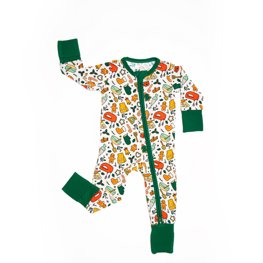 Kemboo Christmas Bamboo Zip Romper