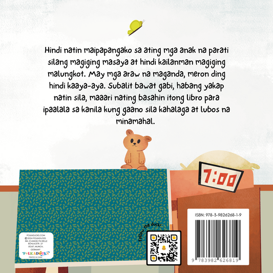 Polkaducks - Higit sa lahat ika’y minamahal. A Tagalog  illustrated bedtime board book filled with daily self-affirmations, designed to nurture love, kindness and confidence in your child.